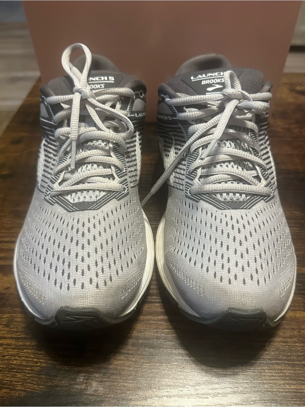 Brooks Launch 5 Gray and White Women's Running Shoes